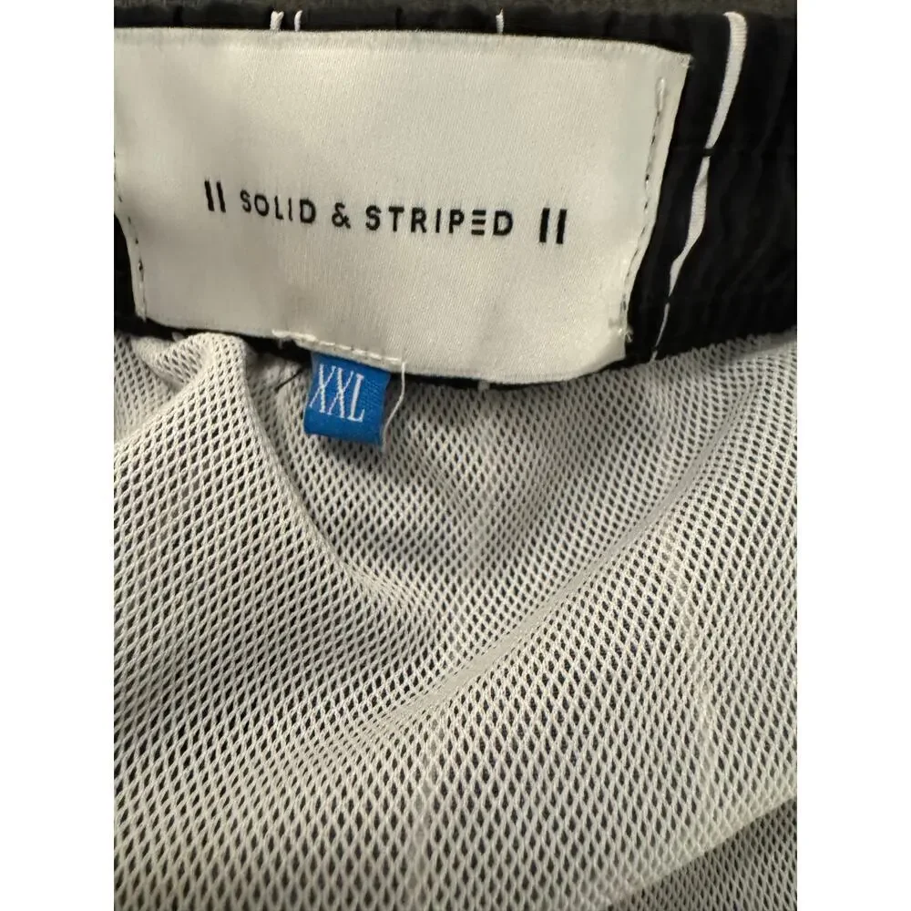 Solid & Striped Black White Pinstripe Lined Swim Trucks Men’s Size XXL